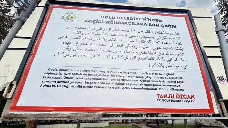 Tanju Özcan ‘dan sığınmacılarla ilgili Arapça ilan!