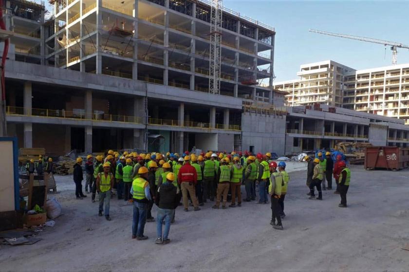 İzmir Şehir Hastanesi inşaatında işçilerden eylem