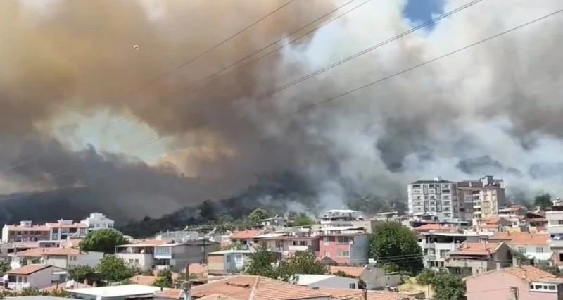 Balıkesir'deki Kazdağları'nın eteklerinde yangın çıktı